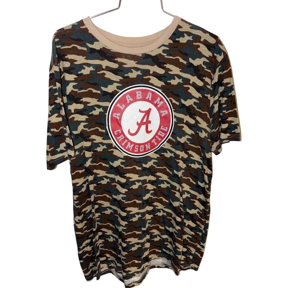 Russell Alabama Crimson Tide Camo T-Shirt Womens Large Camouflage NCAA Tee